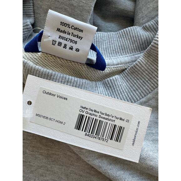 New ~ Outdoor Voices ~ OV Graphic Sweatshirt Size XS OVERSIZED - Picture 6 of 7